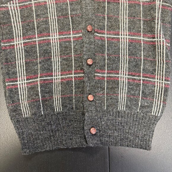 Vintage Hemingway Point Mens Wool Blend Button-Up Sweater Vest Plaid Size Small - Picture 10 of 10